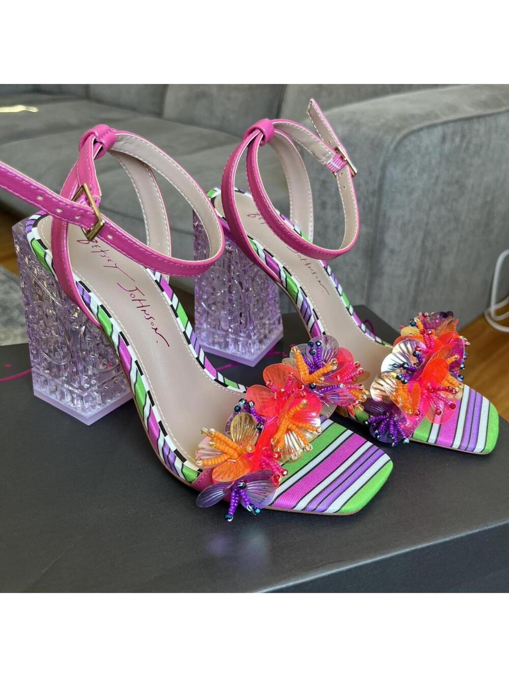 Betsey Johnson Women's Multi and Pink Court - Picture 2 of 8